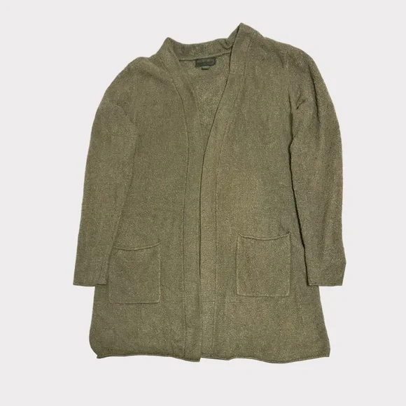 Barefoot Dreams - CozyChic Lite Travel Cardigan - Green - Size Medium - Picture 5 of 8